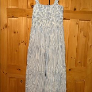Quince 100% Organic Cotton Gauze Smocked Sleeveless Maxi Dress Size M